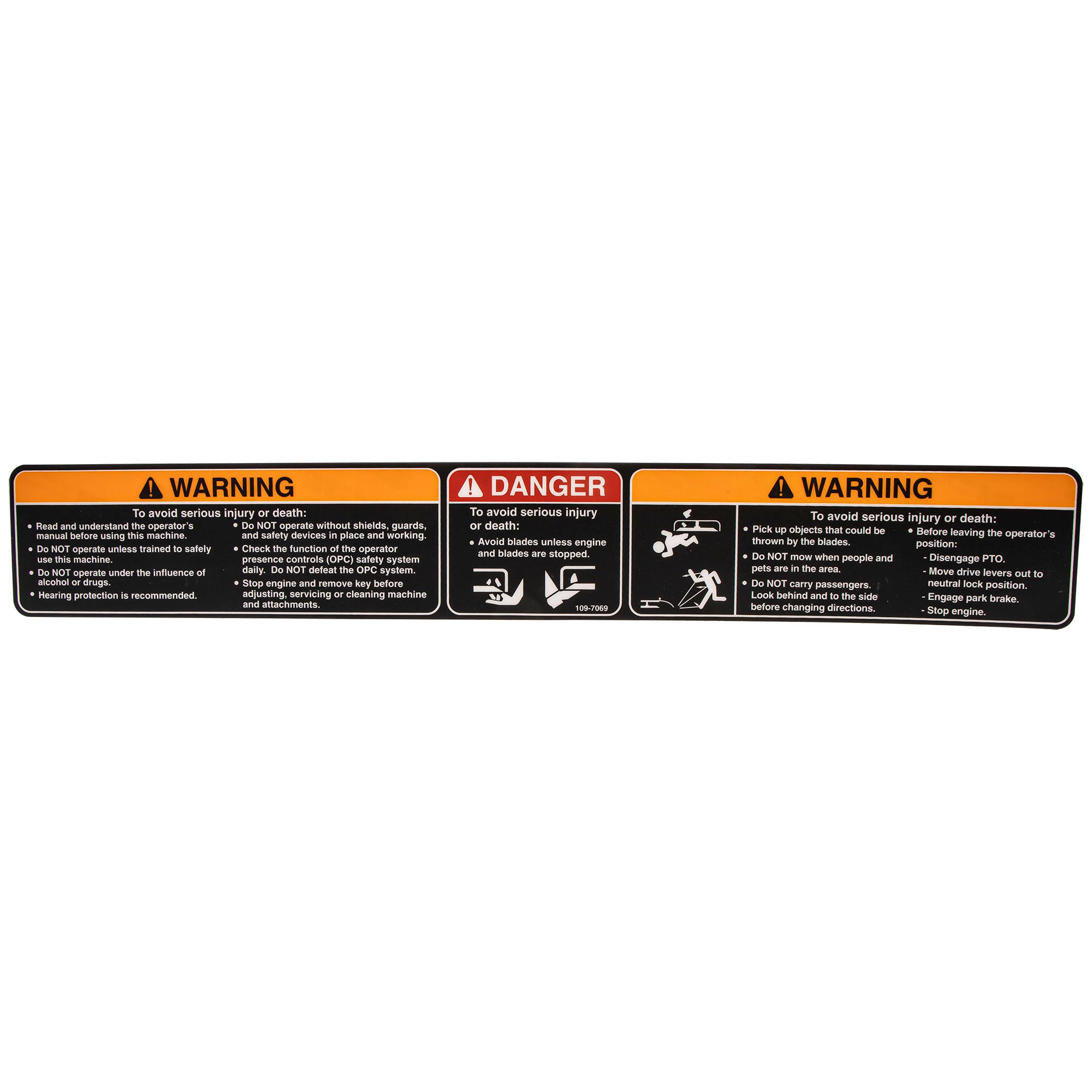 Exmark 109-7069 Console Decal