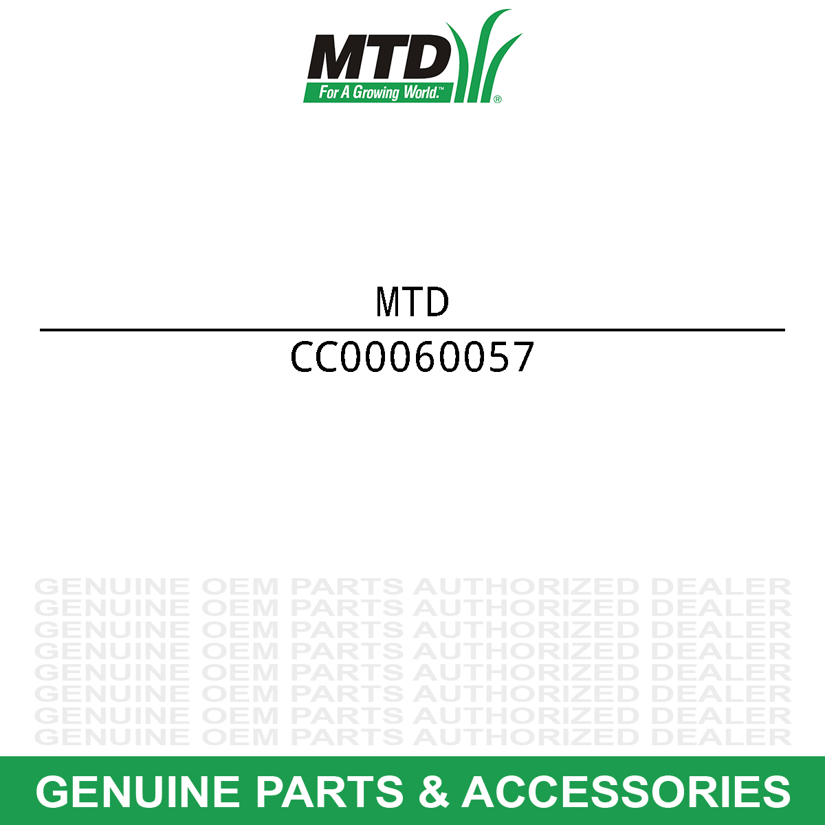 MTD 00060057 Screw 1/4-20 X 7/8