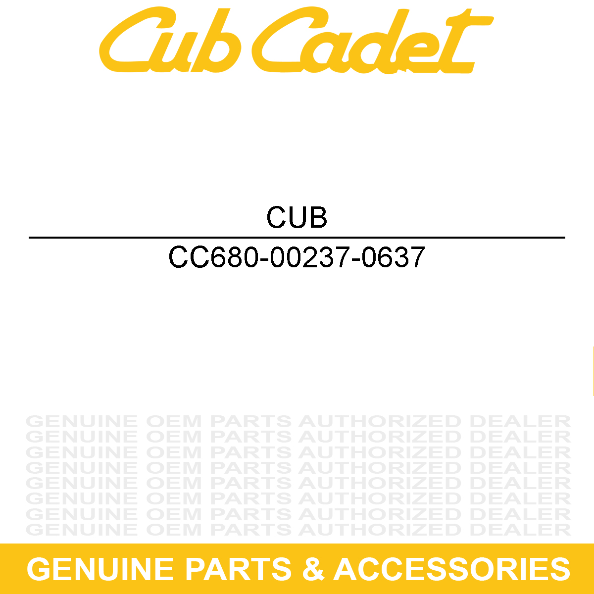 CUB CADET 680-00237-0637 Black Lower Pivot Tube Bracket