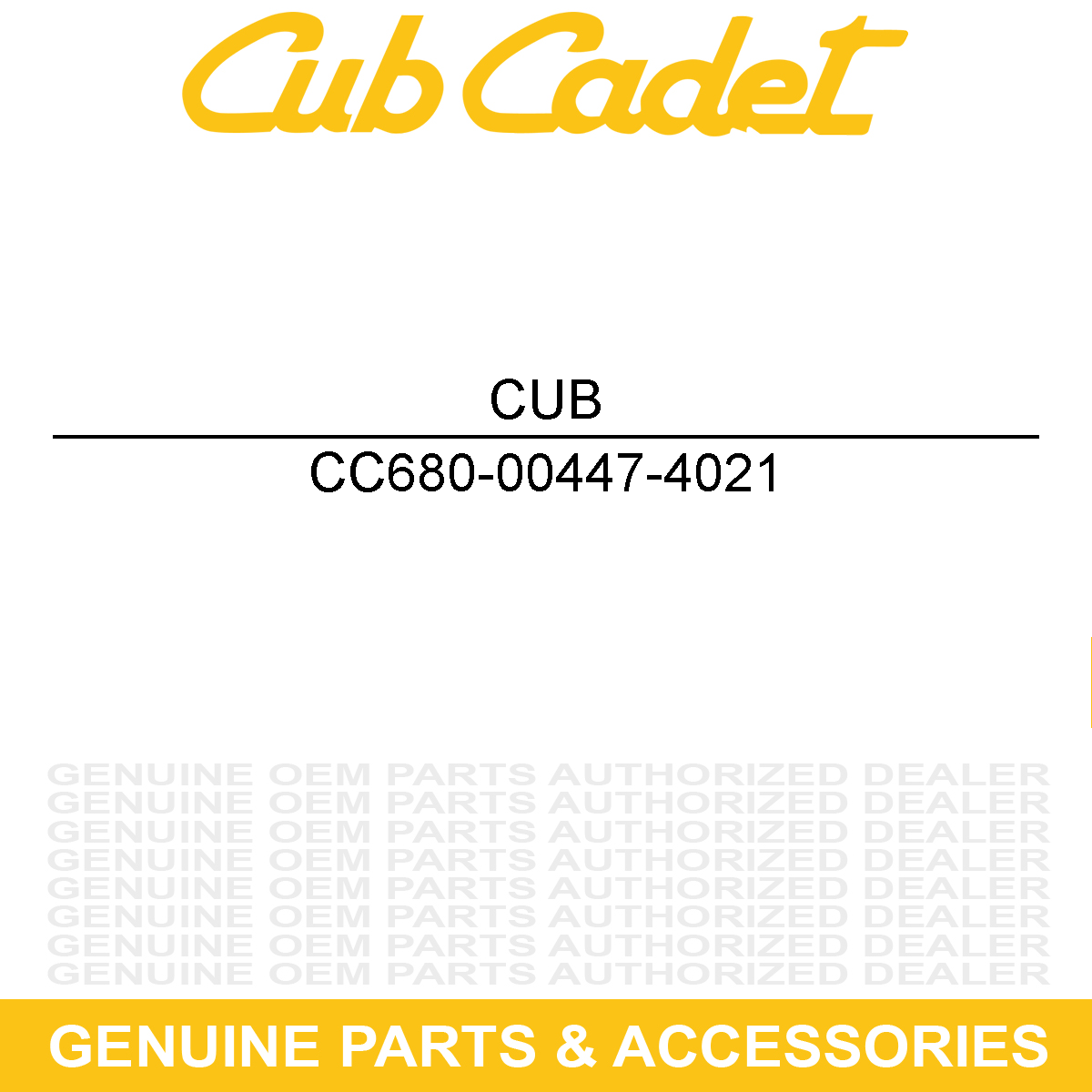 CUB CADET 680-00447-4021 Yellow Forward Pedal