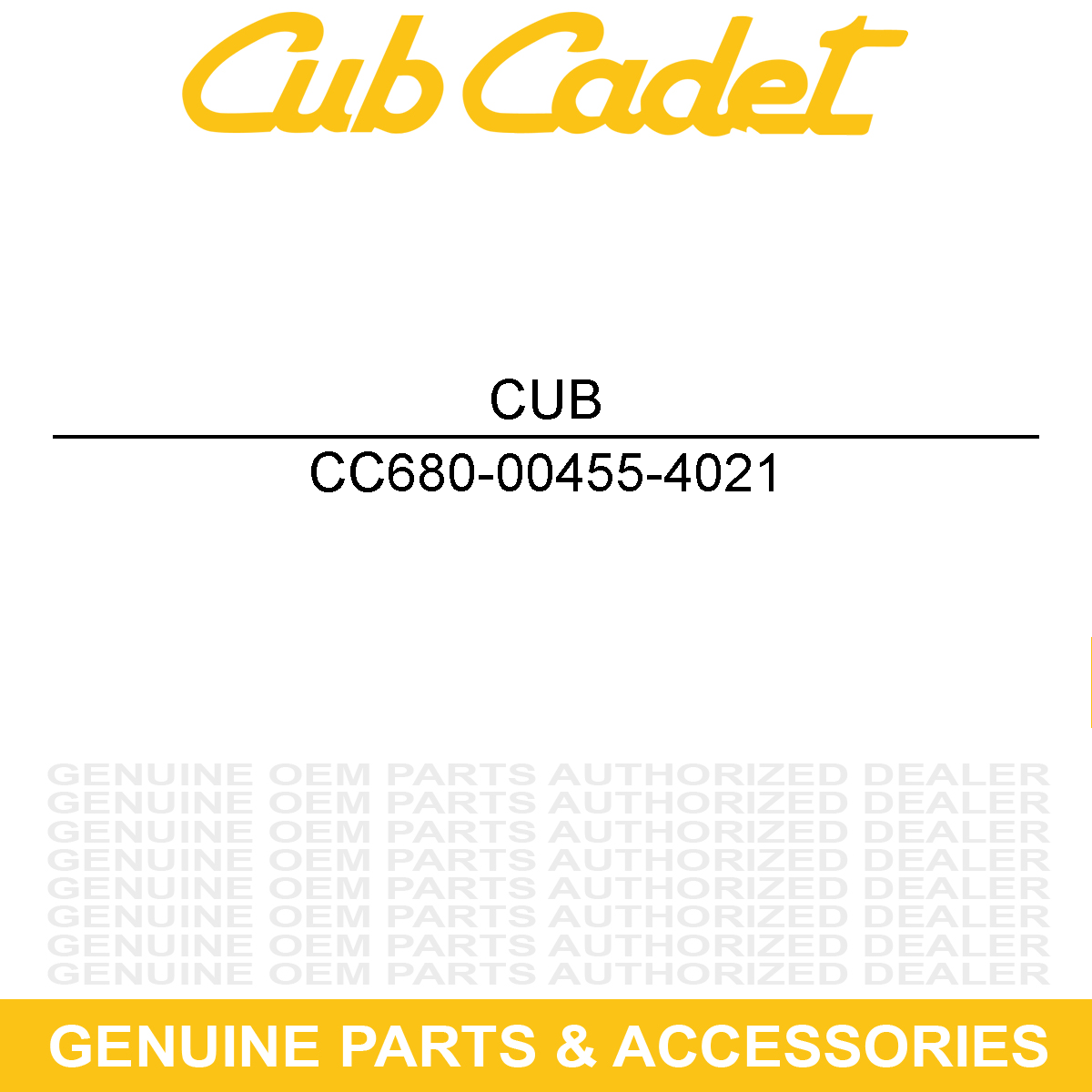 CUB CADET 680-00455-4021 Yellow Rear Stabilizer Bracket