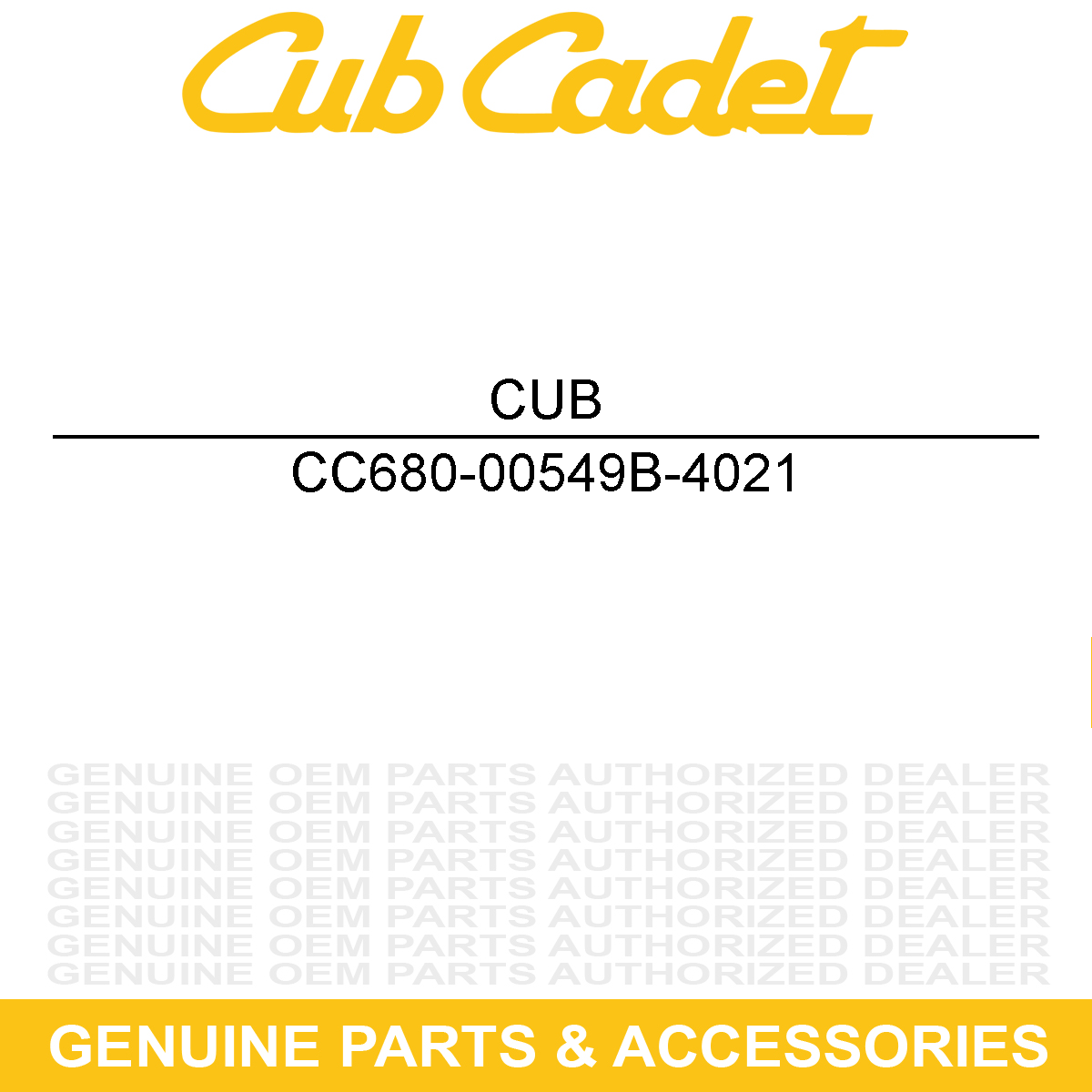 CUB CADET 680-00549B-4021 Yellow Bail Assembly