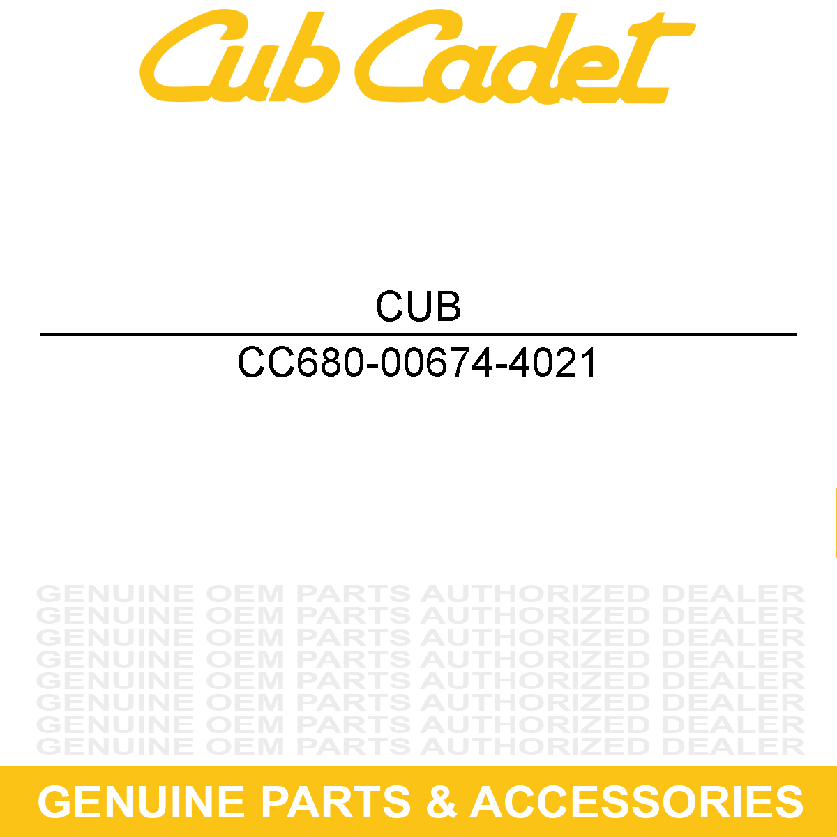 CUB CADET 680-00674-4021 Yellow Tower Control Base