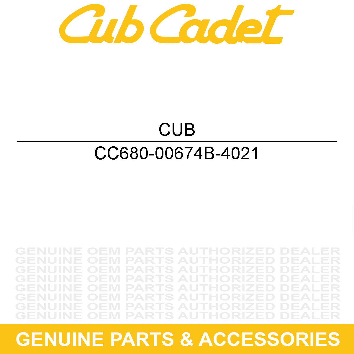 CUB CADET 680-00674B-4021 Yellow Tower Control Base