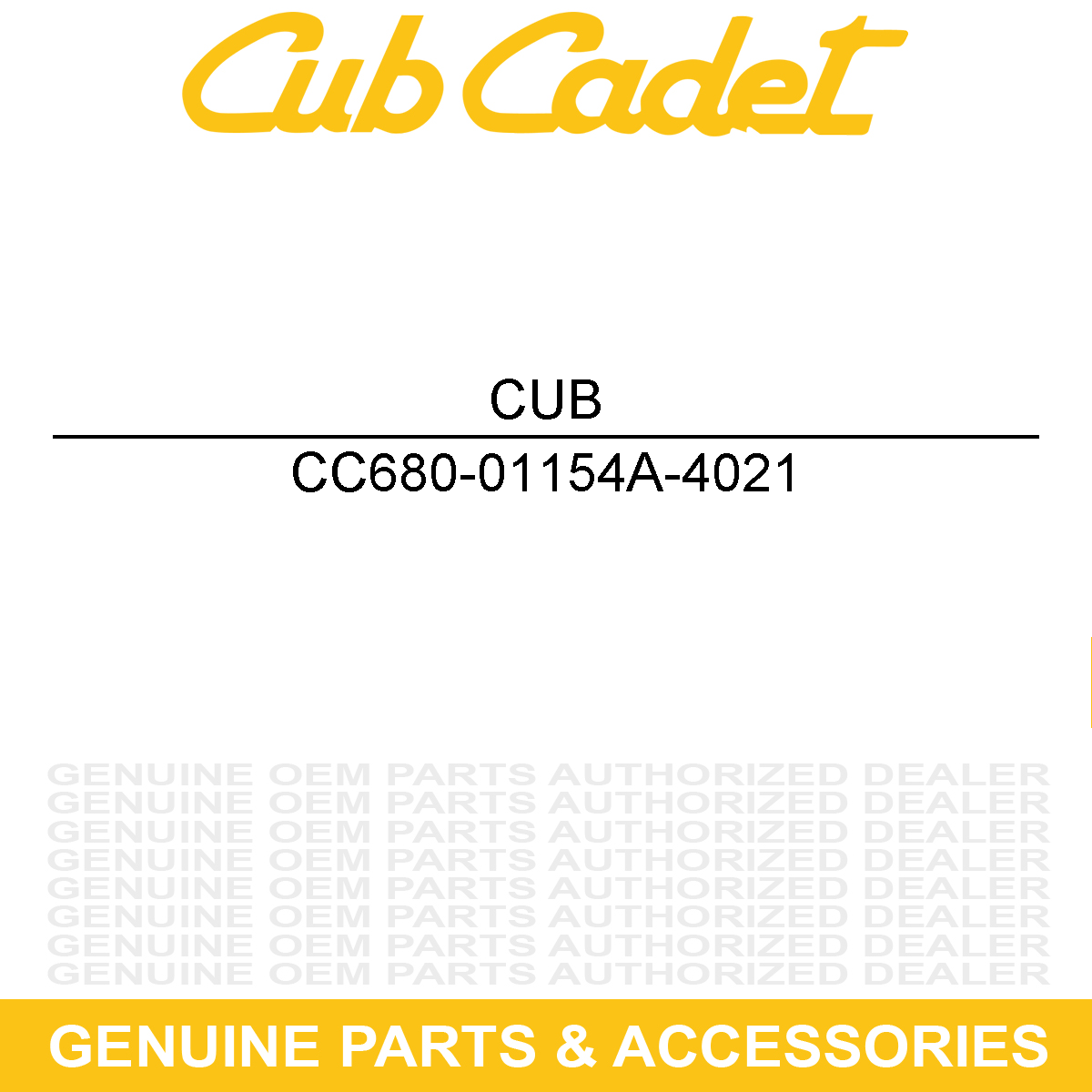 CUB CADET 680-01154A-4021 Yellow Left Hand Fender