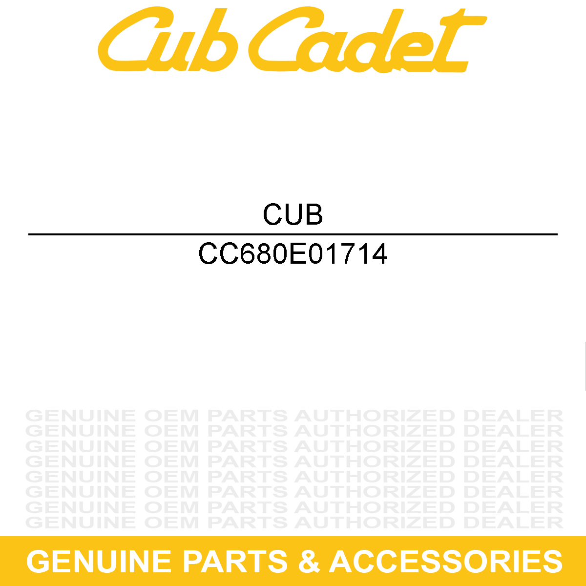 CUB CADET 680E01714 Platform Adjustment Index