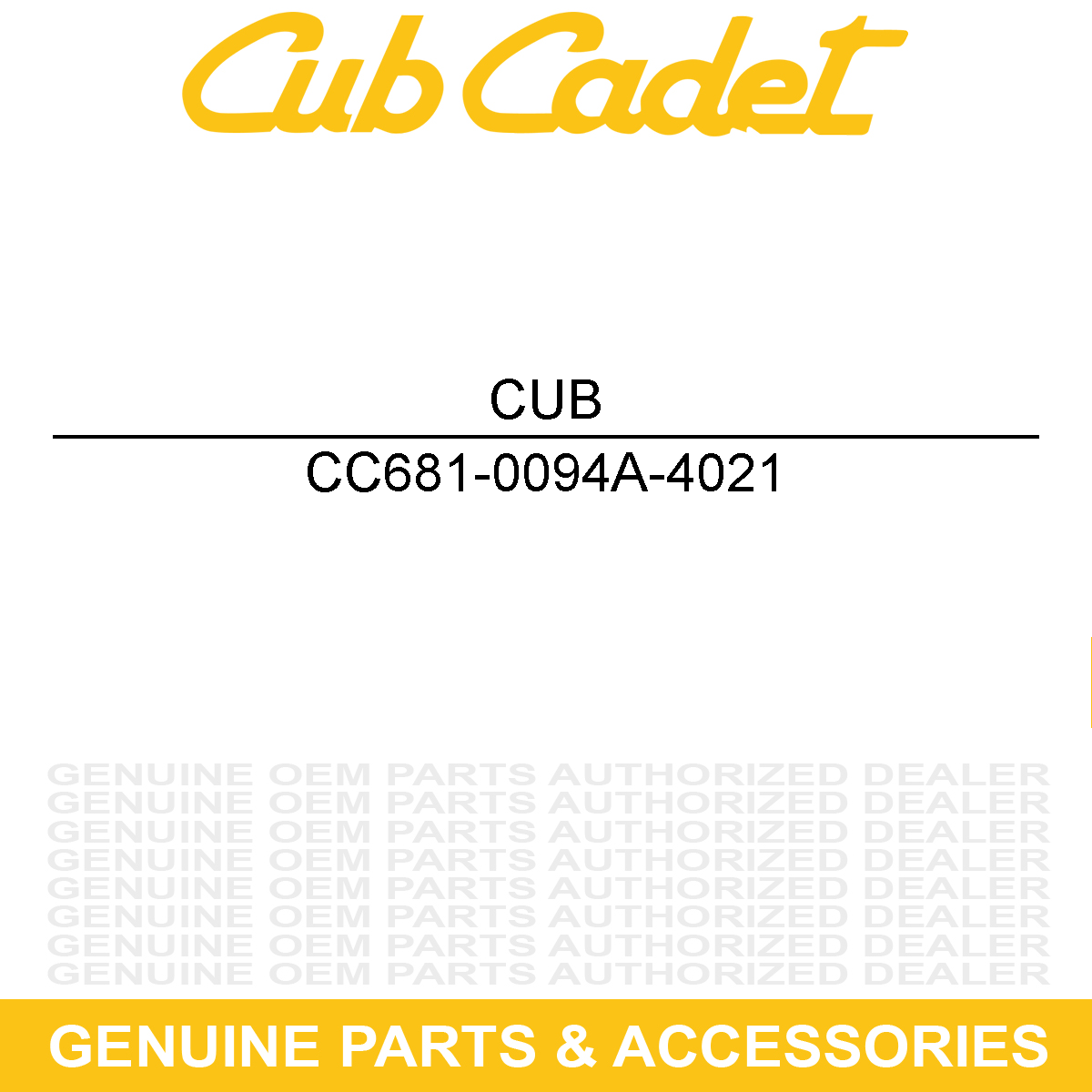 CUB CADET 681-0094A-4021 CHUT ASM:DIS CUB Y
