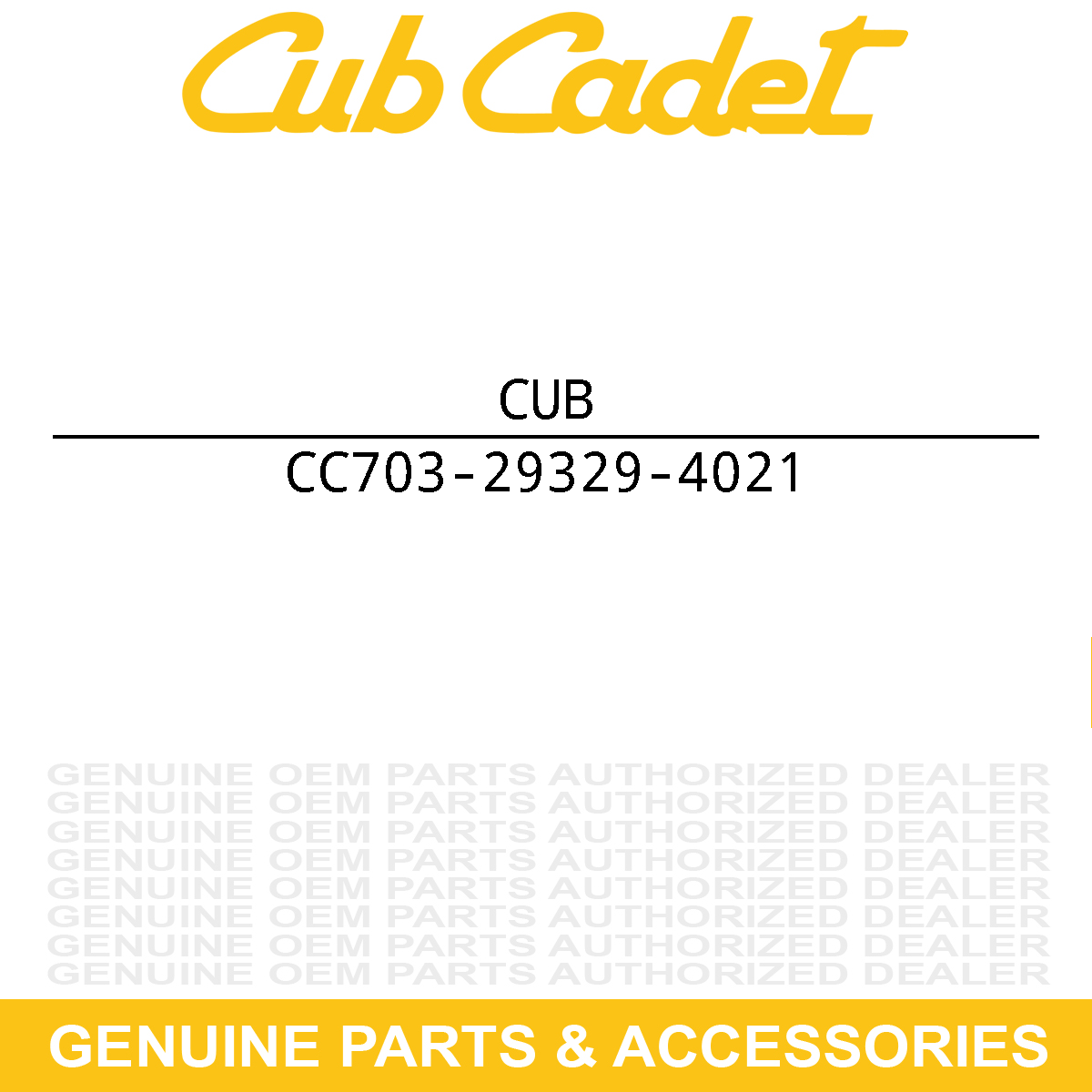 CUB CADET 703-29329-4021 Yellow 2 Right Hand Cover Panel