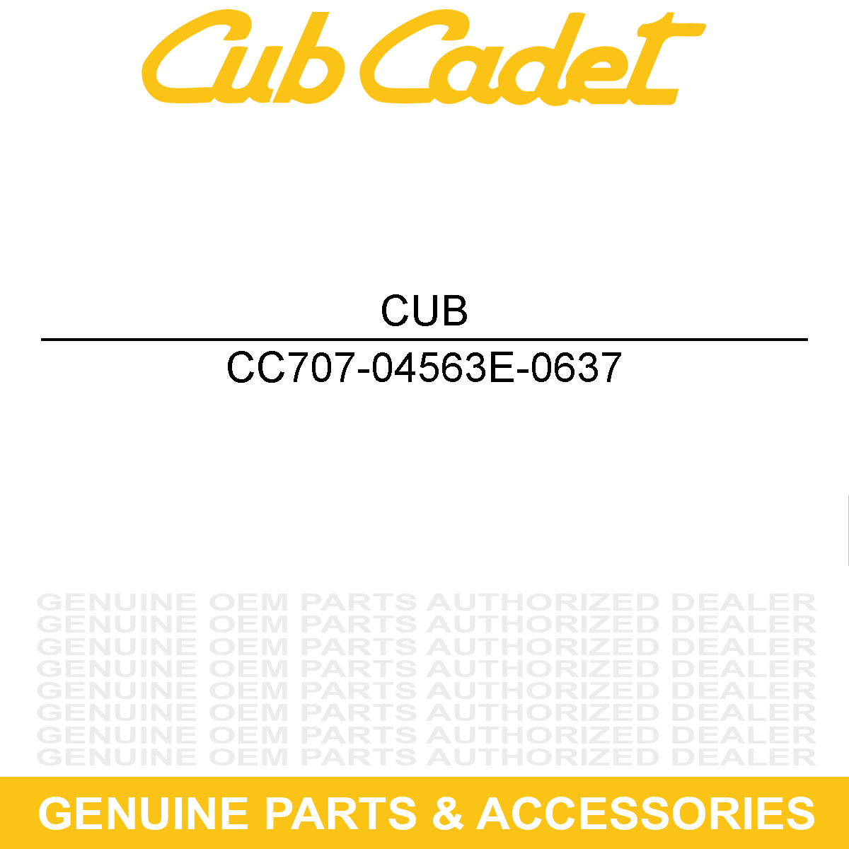 CUB CADET 707-04563E-0637 PLATE-FLOOR UV