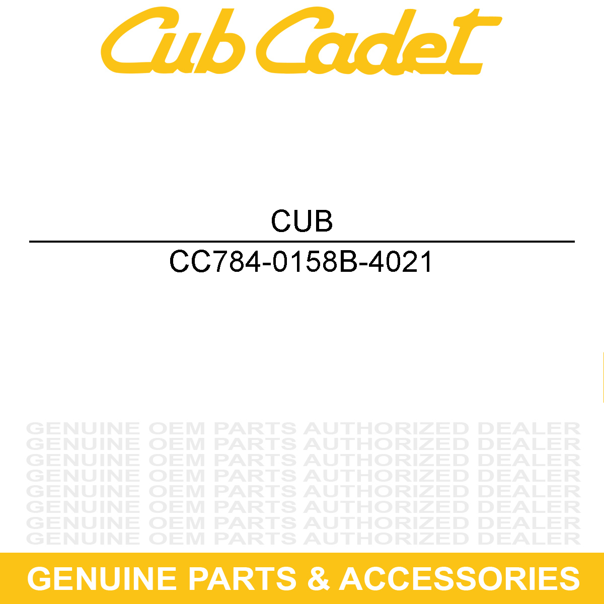 CUB CADET 784-0158B-4021 Yellow Drive Belt Cover