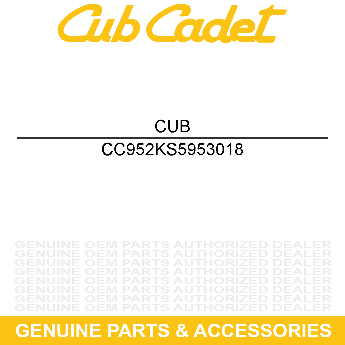 CUB CADET 952KS5953018 Complete Engine
