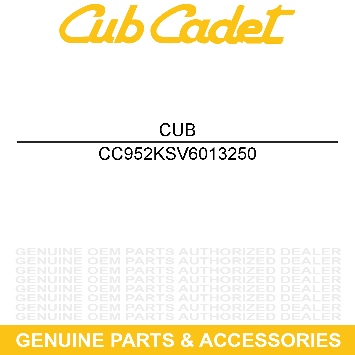 CUB CADET 952KSV6013250 ENG ASM-SV601 20CU