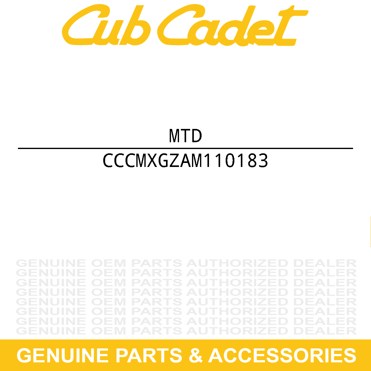 MTD CMXGZAM110183 BLD:SET:54" LOWLIF
