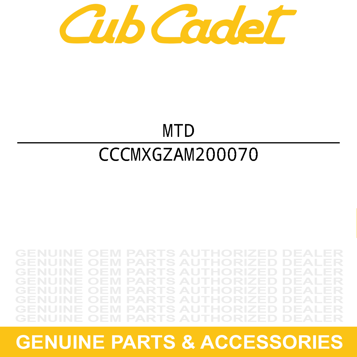 MTD CMXGZAM200070 FLTR ASM:AIR:737-0