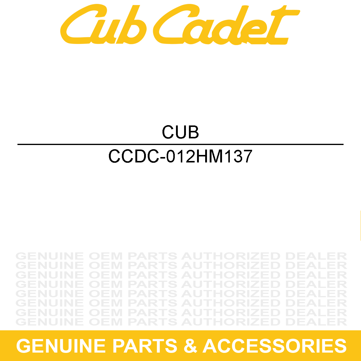 CUB CADET DC-012HM137 Rear Axle Flange Head Screw