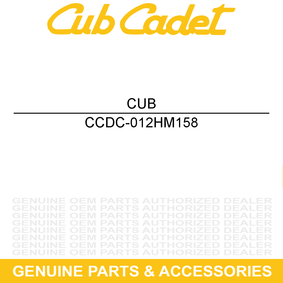 CUB CADET DC-012HM158 CAP SCREWLTV