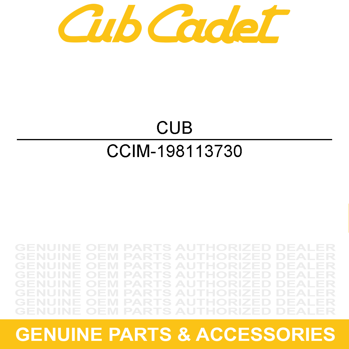 CUB CADET IM-198113730 Rubber Plug