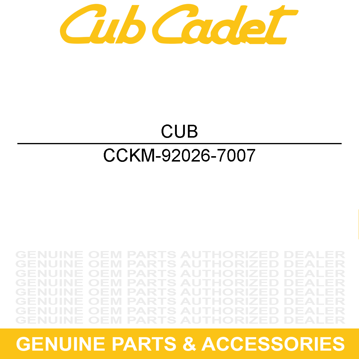 CUB CADET KM-92026-7007 SPACER-SHIM