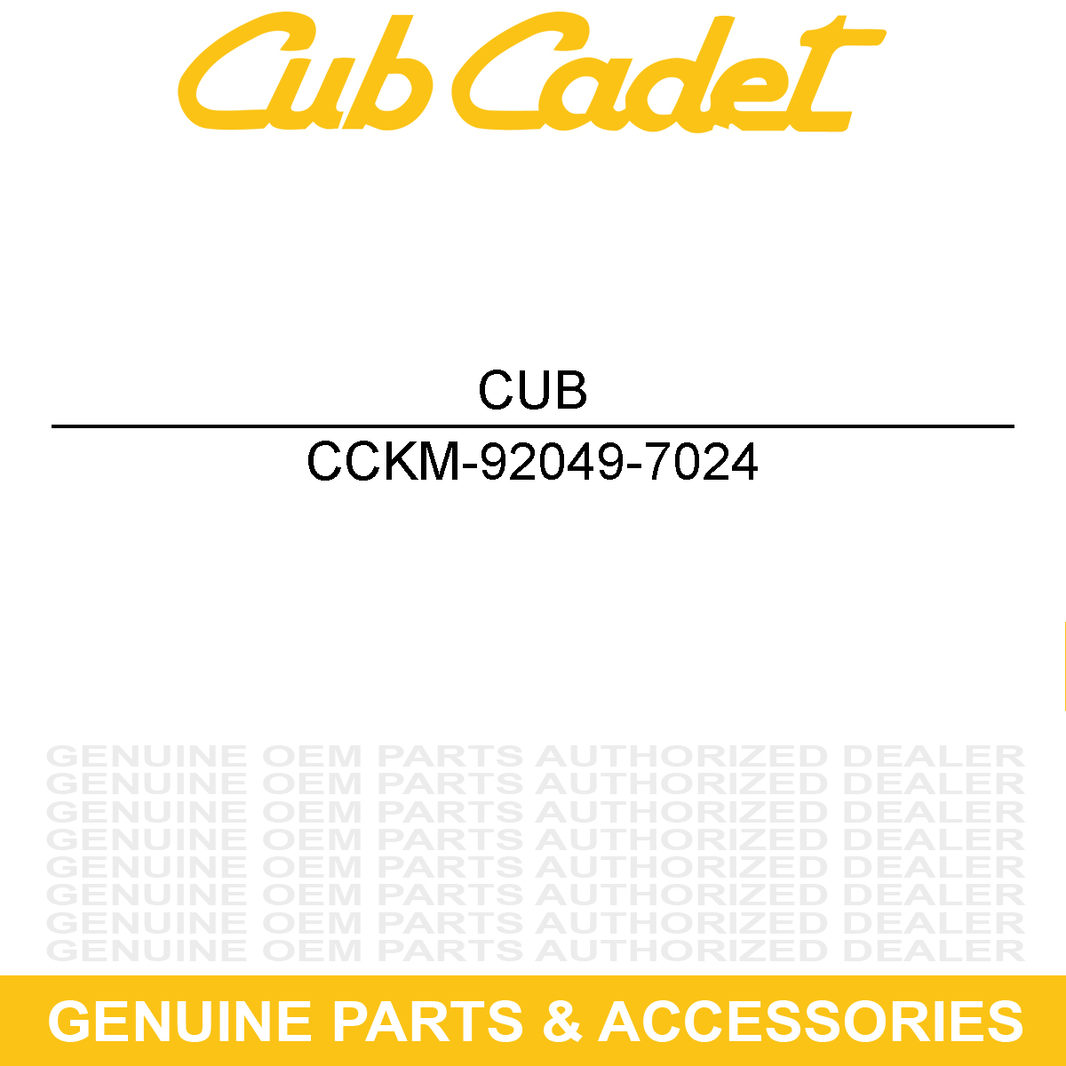 CUB CADET KM-92049-7024 SEAL-OIL
