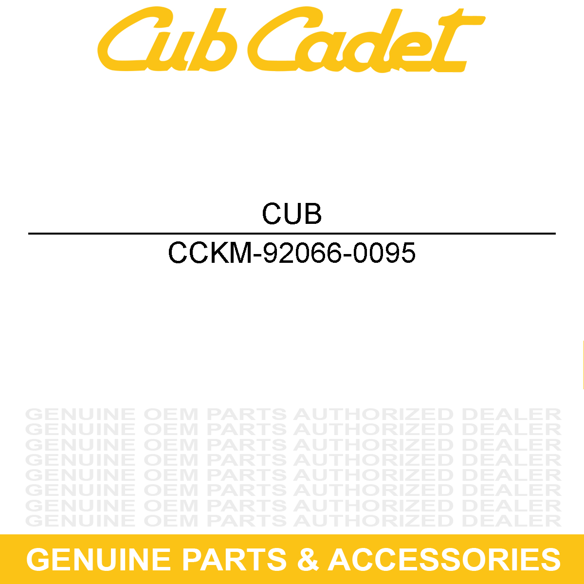 CUB CADET KM-92066-0095 Air Intake Pipe Plug