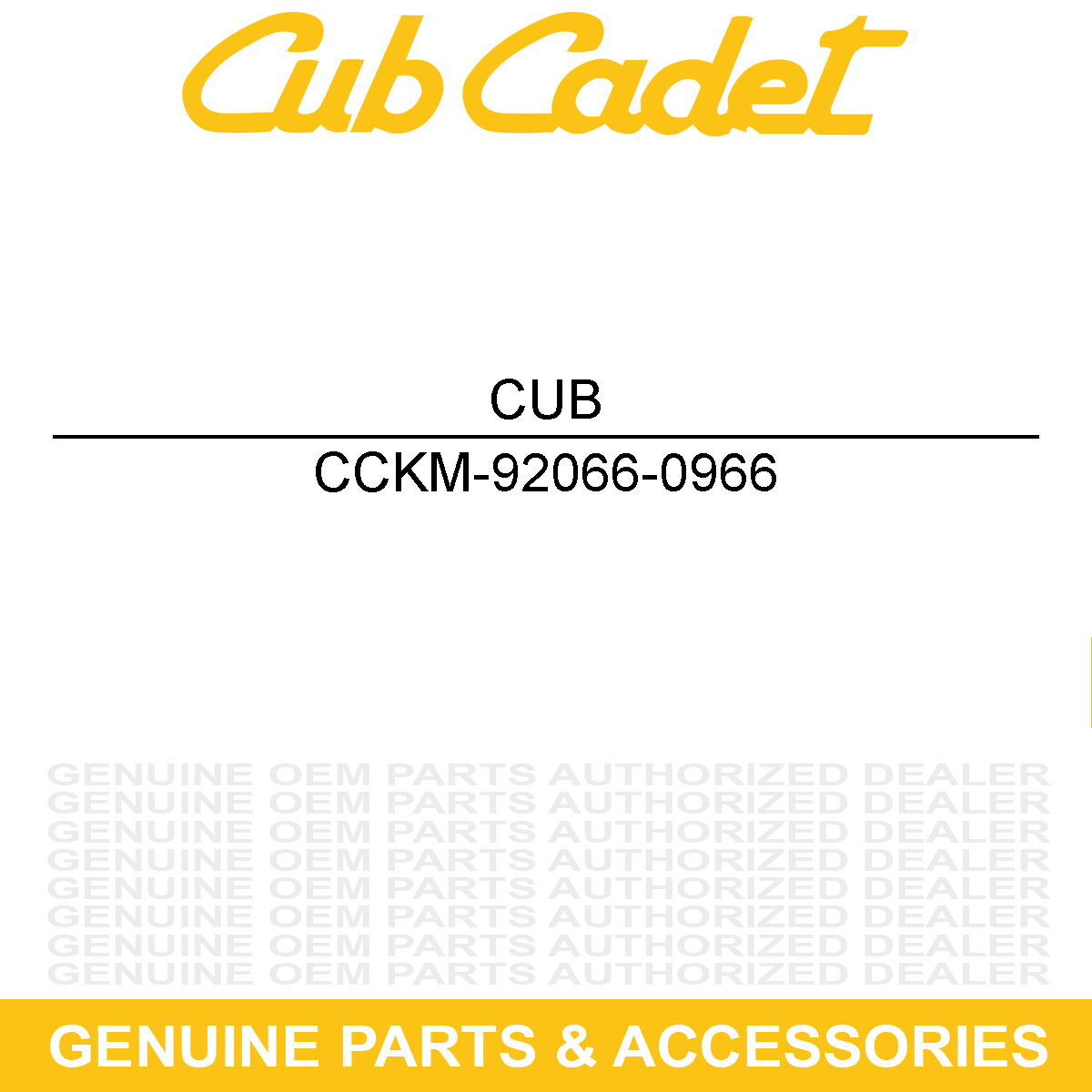 CUB CADET KM-92066-0966 PLUG-OIL DRAIN