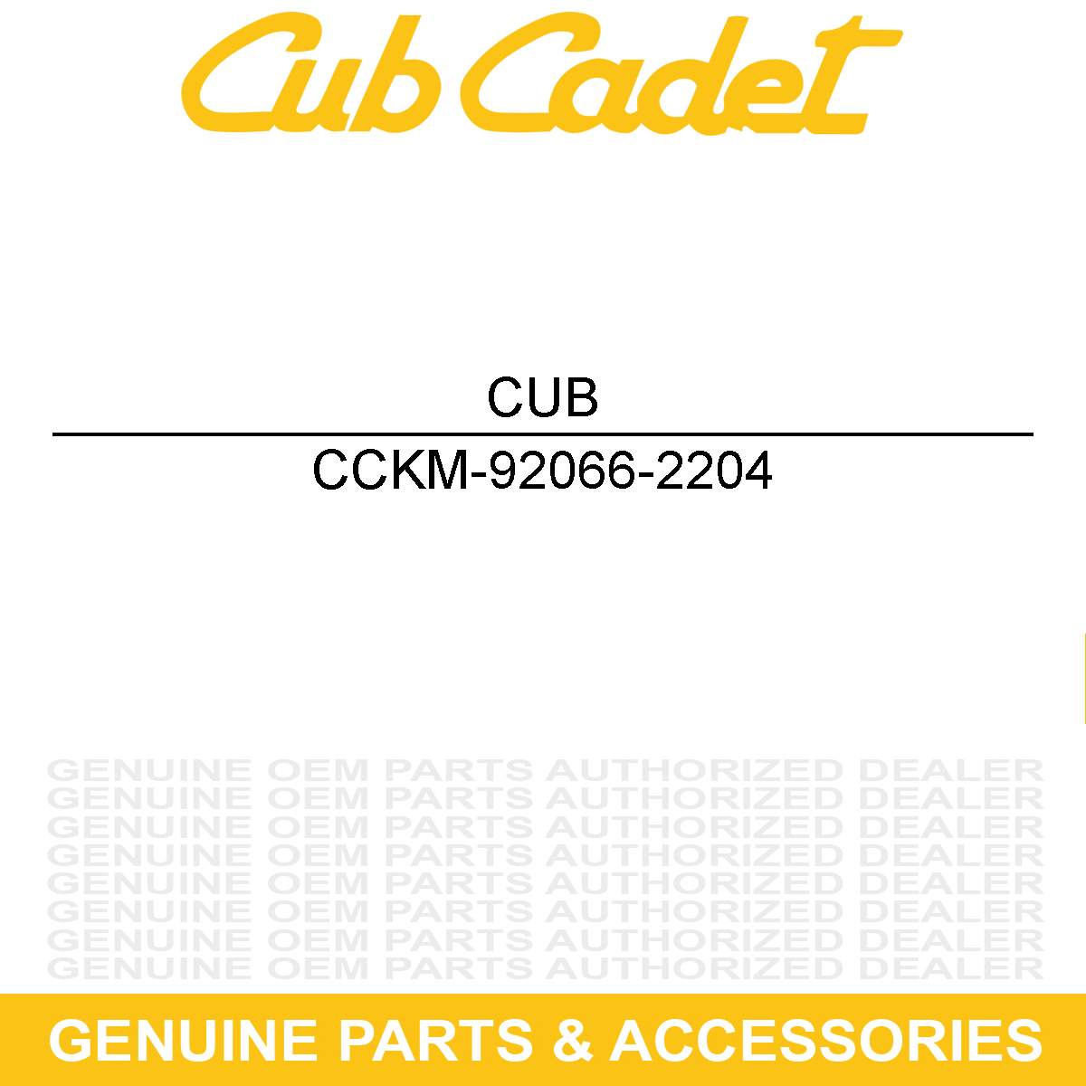CUB CADET KM-92066-2204 PLUG
