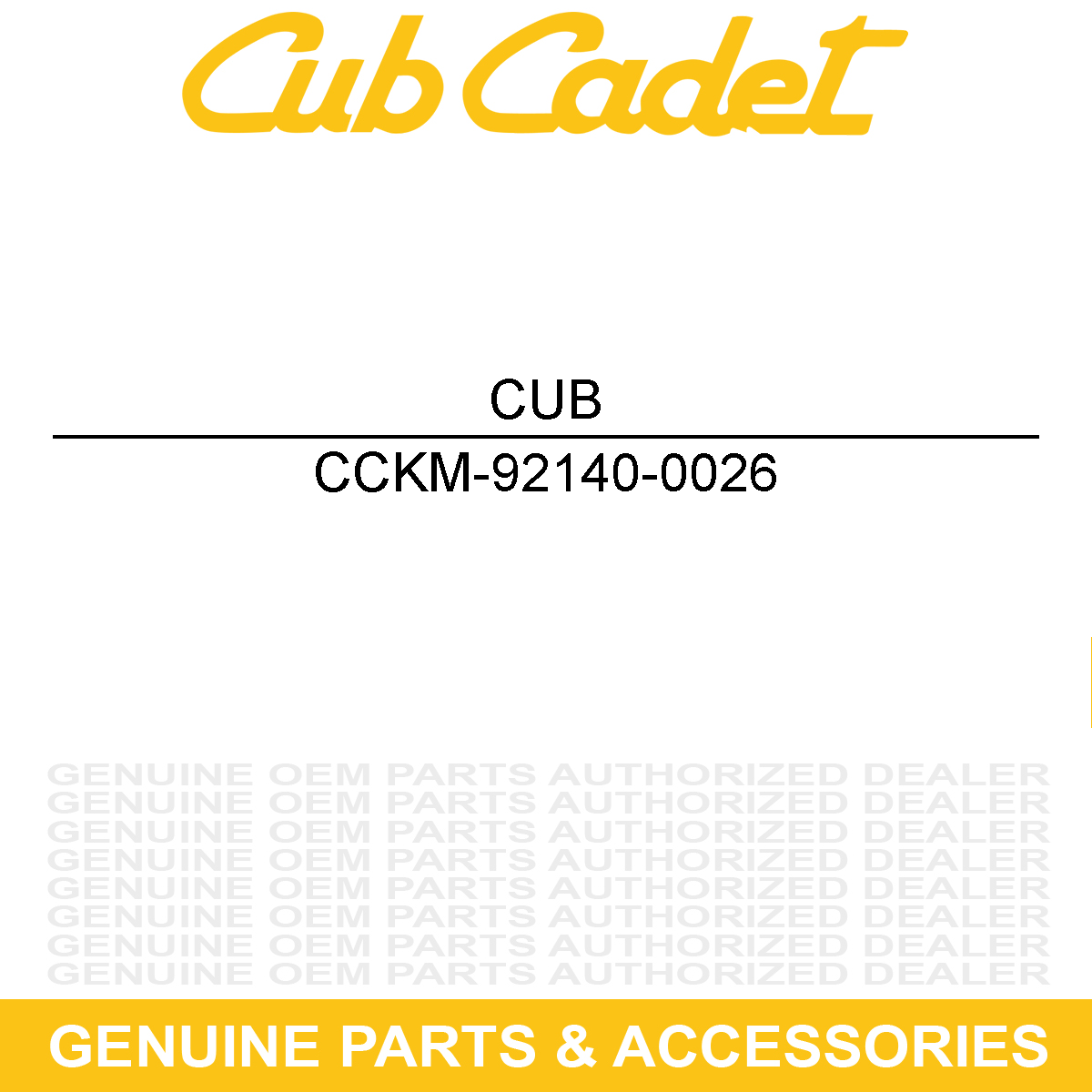 CUB CADET KM-92140-0026 Valve Camshaft Ball