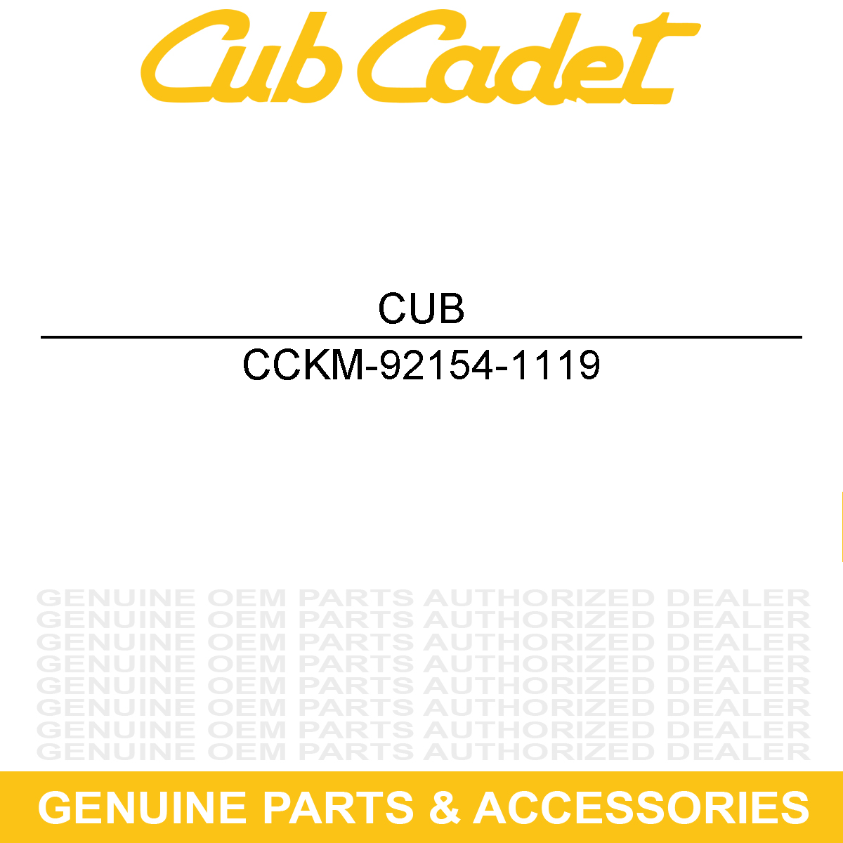 CUB CADET KM-92154-1119 BOLT