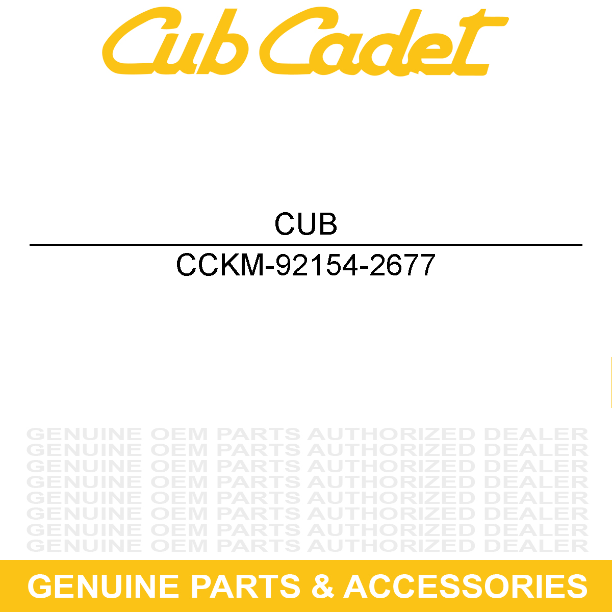 CUB CADET KM-92154-2677 BOLT-SCREEN