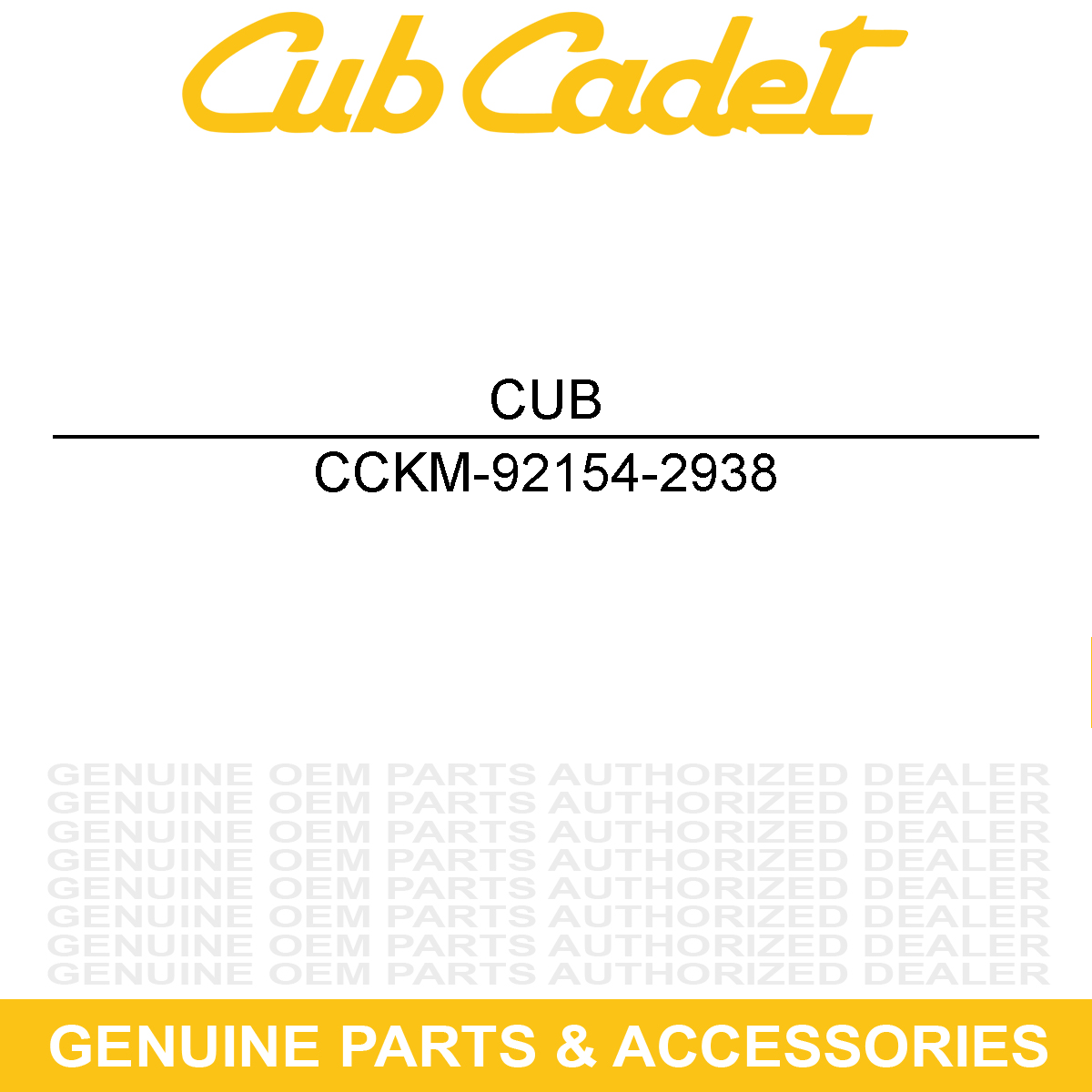 CUB CADET KM-92154-2938 BOLT-FLANGED