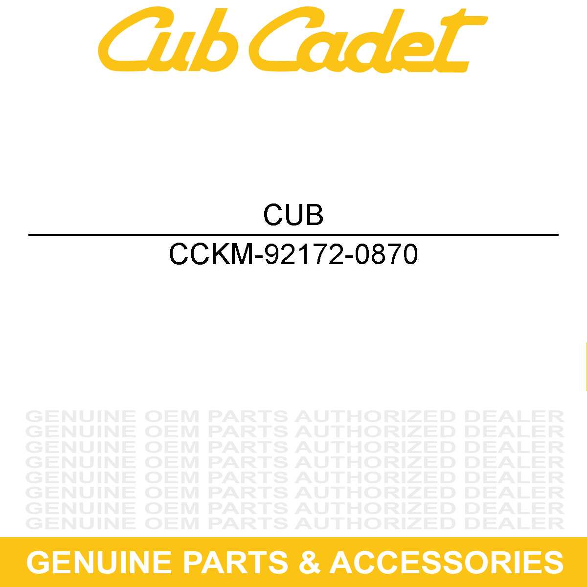 CUB CADET KM-92172-0870 SCR:4 X 8