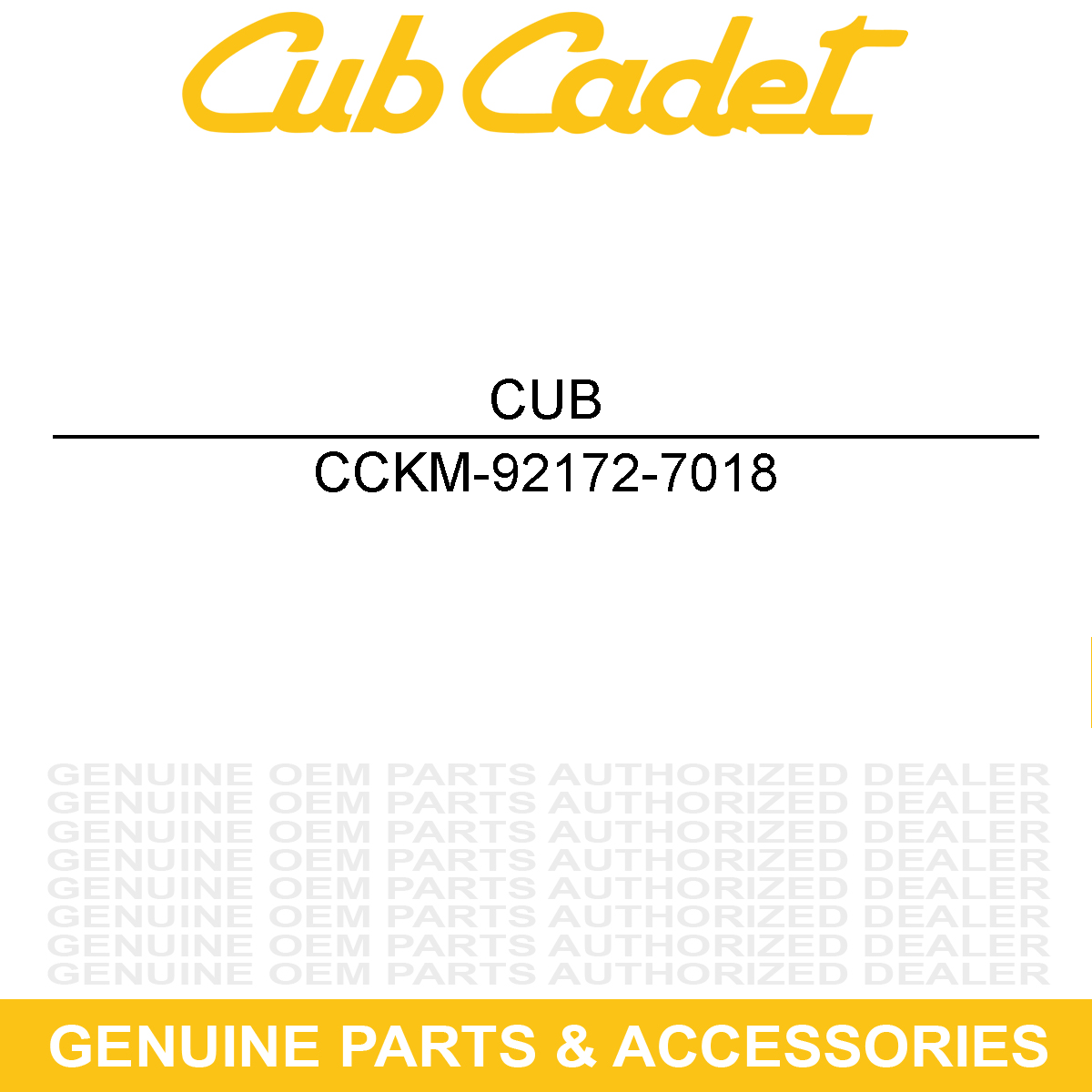 CUB CADET KM-92172-7018 SCREW