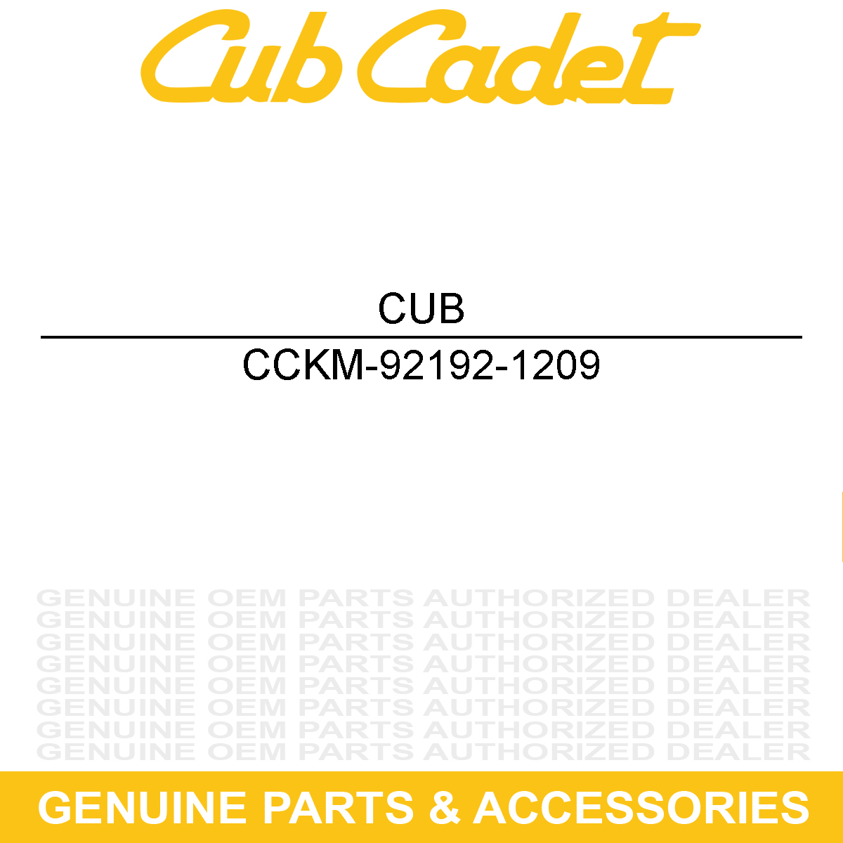 CUB CADET KM-92192-1209 Tube 4.76 X 8.74 X 200
