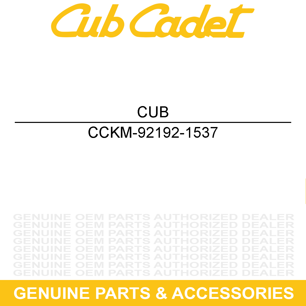 CUB CADET KM-92192-1537 TUBE 6.35 X 12.7 X