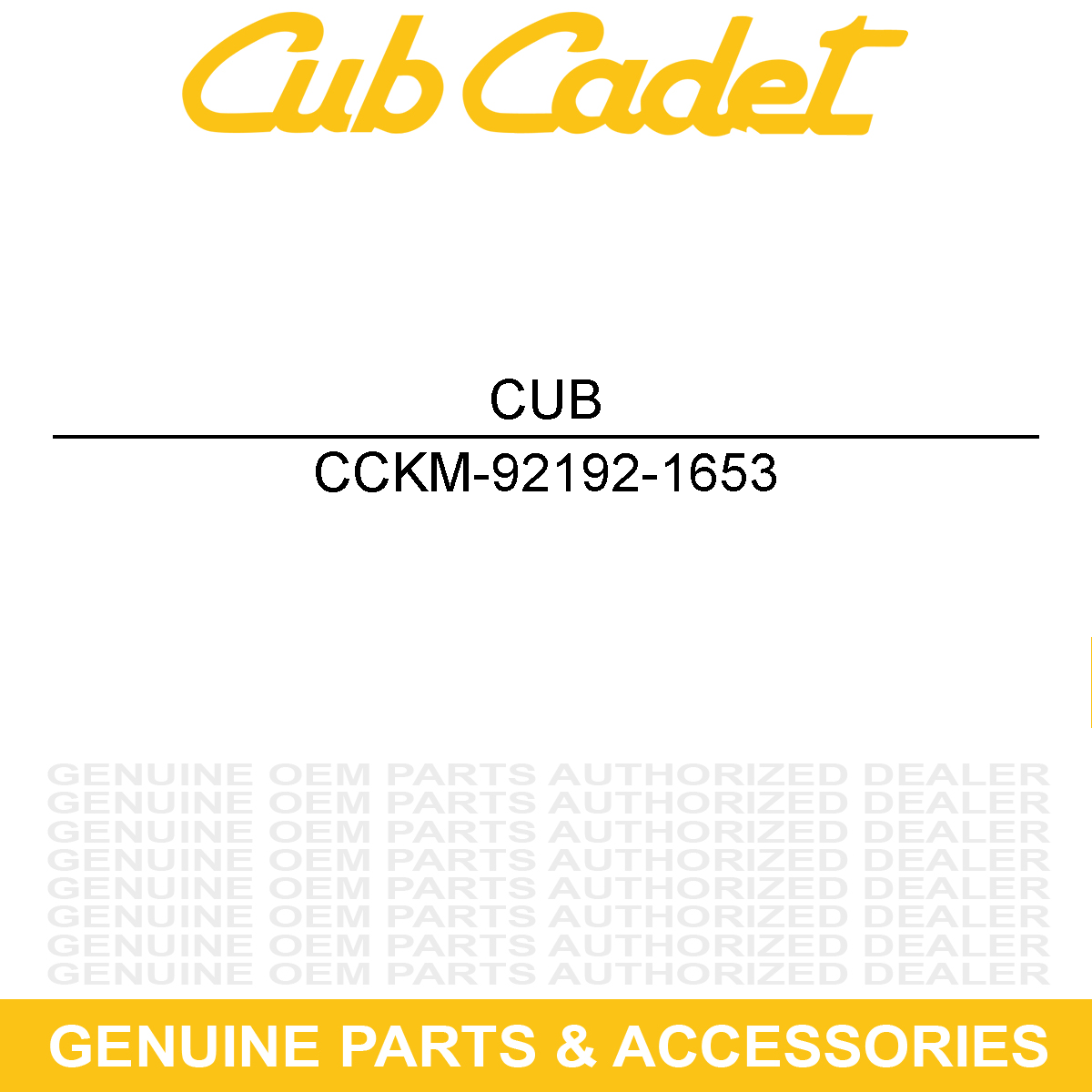 CUB CADET KM-92192-1653 TUBE-4.76X8.74X125