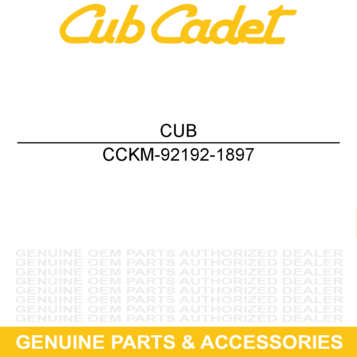 CUB CADET KM-92192-1897 Fuel Tank Valve Tube