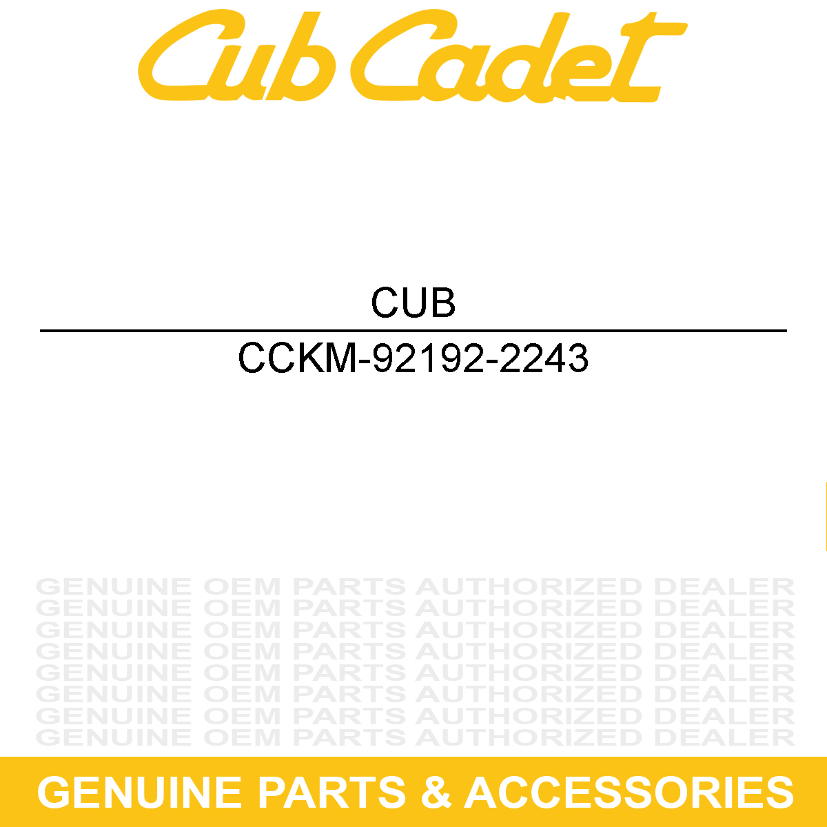 CUB CADET KM-92192-2243 TUBE 12X16X49