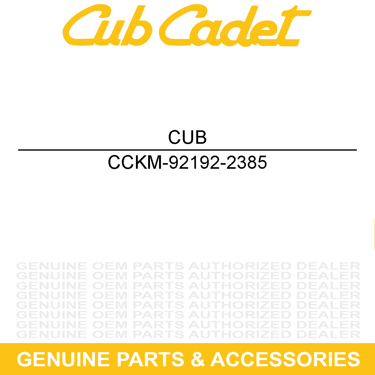 CUB CADET KM-92192-2385 Tube 6.35 X 12.7 X 140