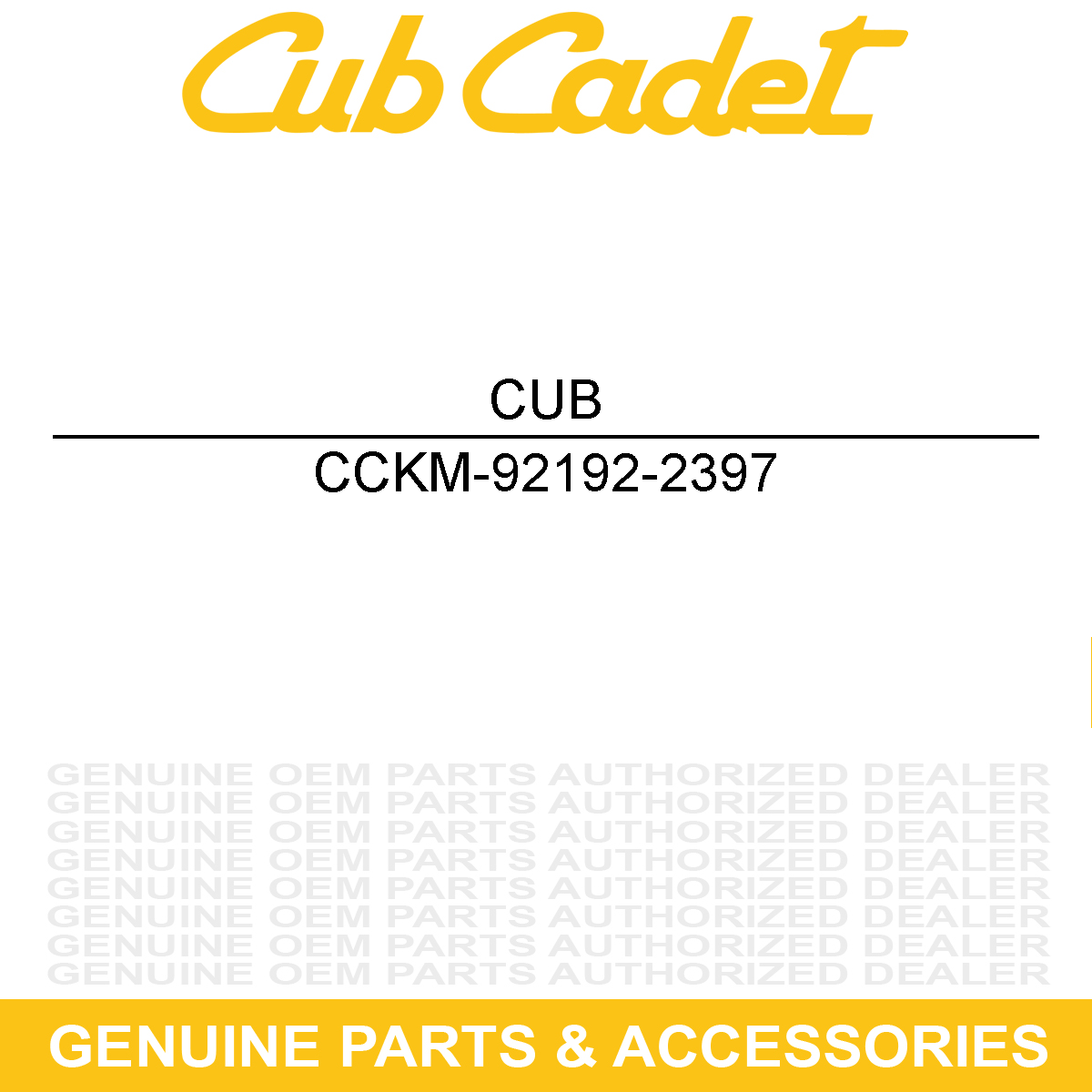 CUB CADET KM-92192-2397 Tube 6.35 X 12.7 X 375