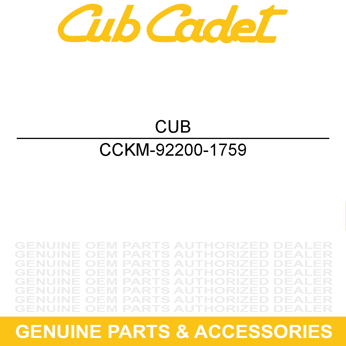 CUB CADET KM-92200-1759 Washer