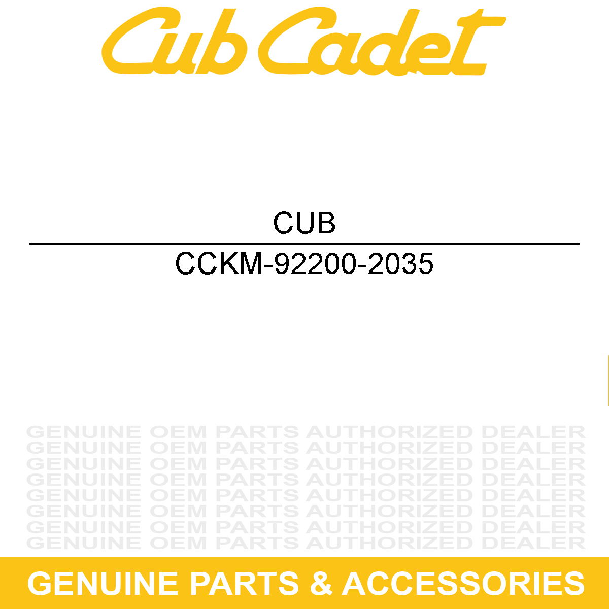 CUB CADET KM-92200-2035 Control Washer