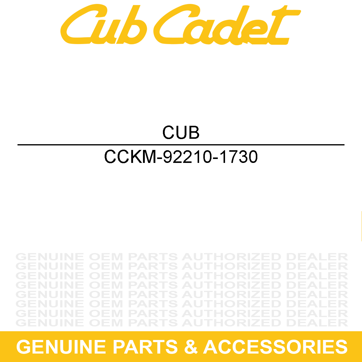 CUB CADET KM-92210-1730 Air Filter Case Nut
