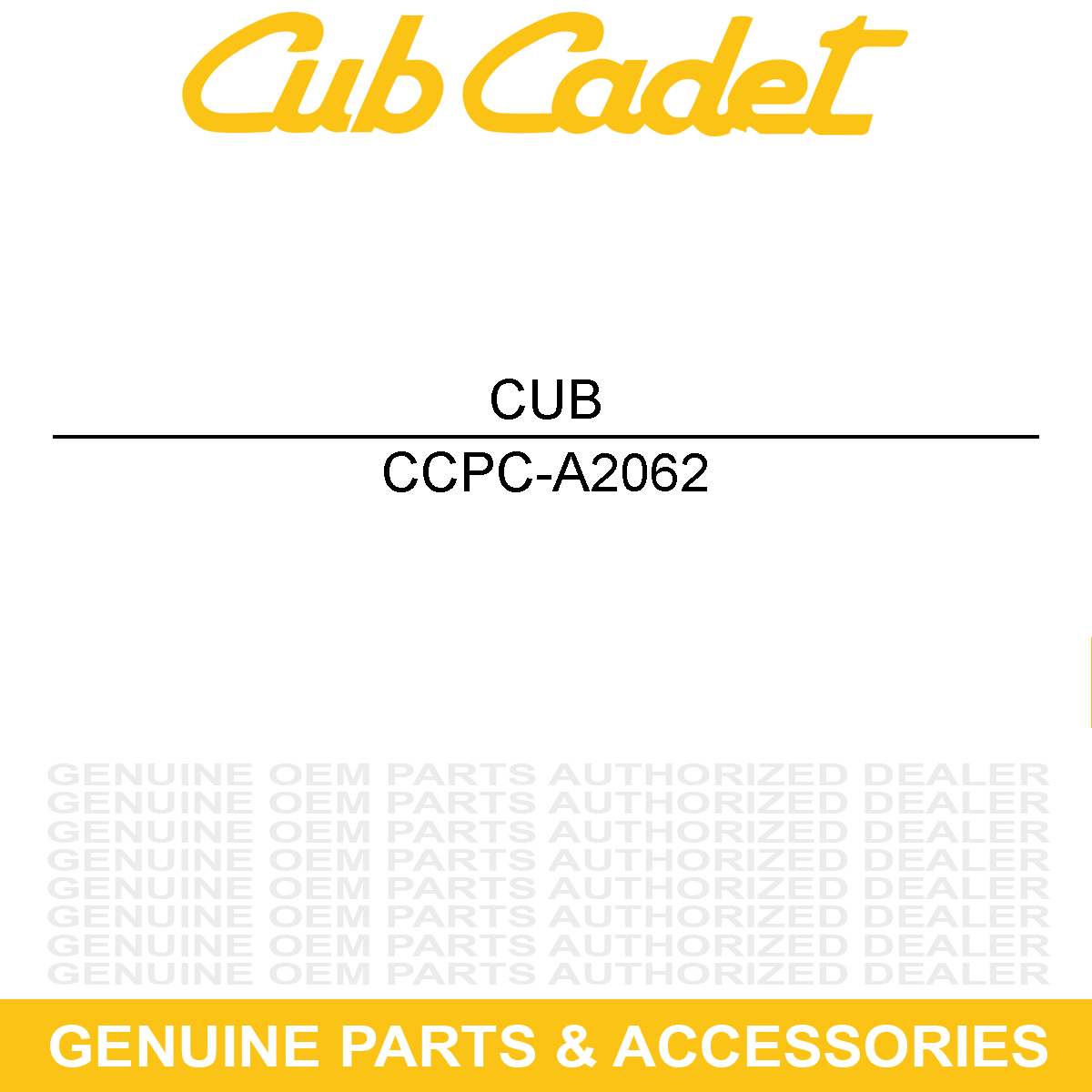 CUB CADET PC-A2062 TOP ASSEMBLY W/CUB