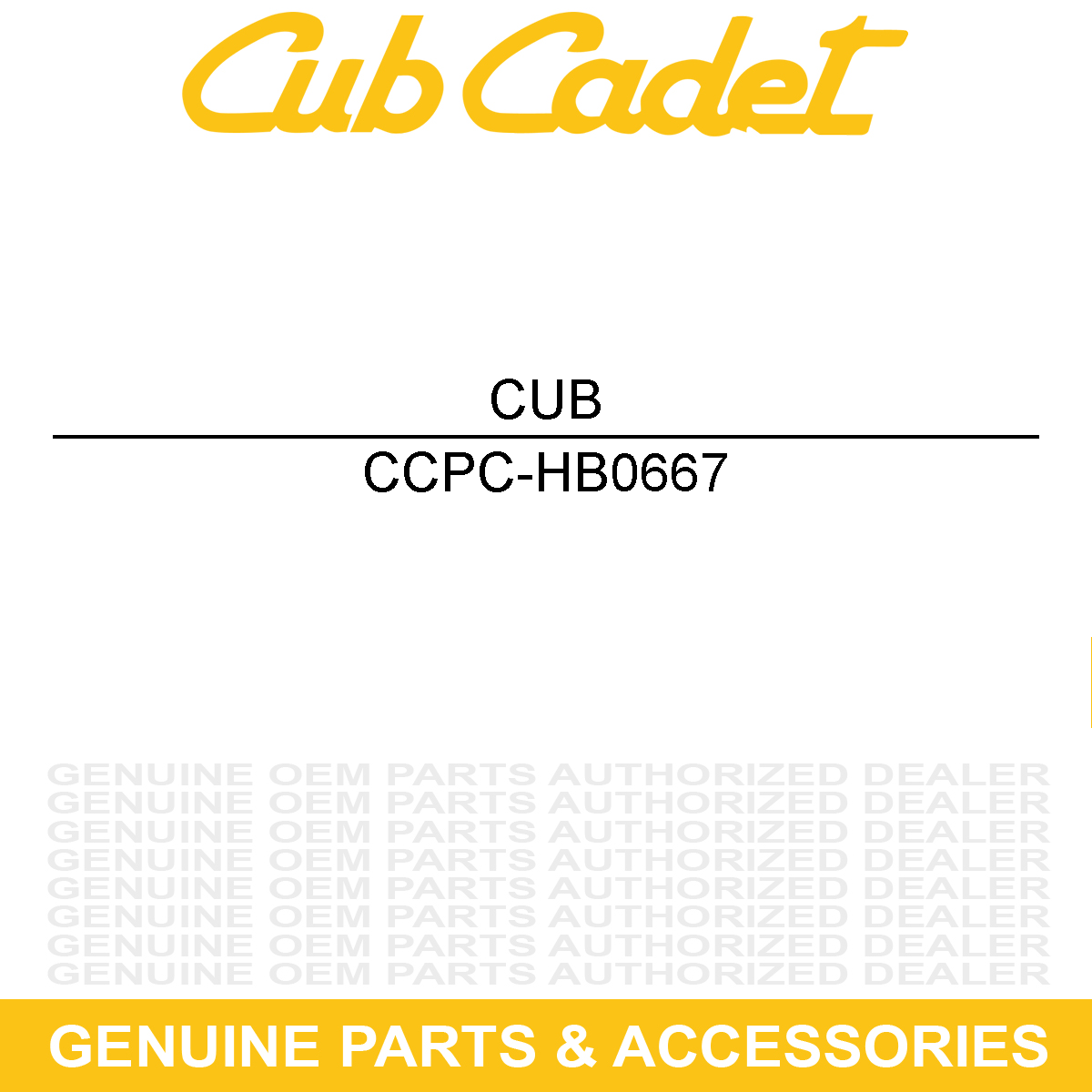 CUB CADET PC-HB0667 Engine Pulley Hardware Bag