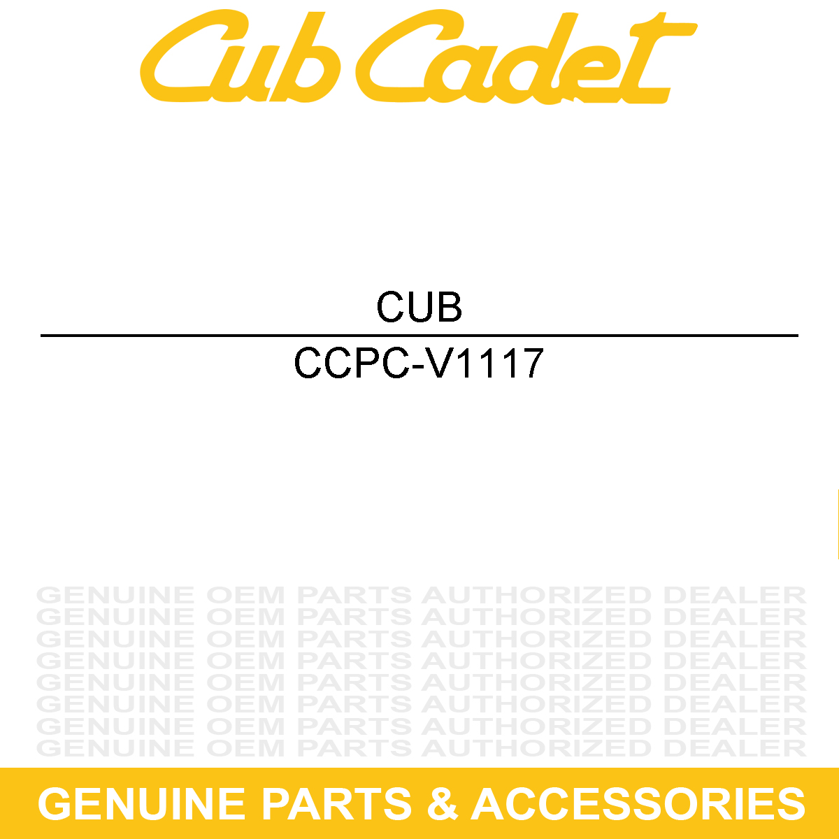 CUB CADET PC-V1117 RUBBER SEAL