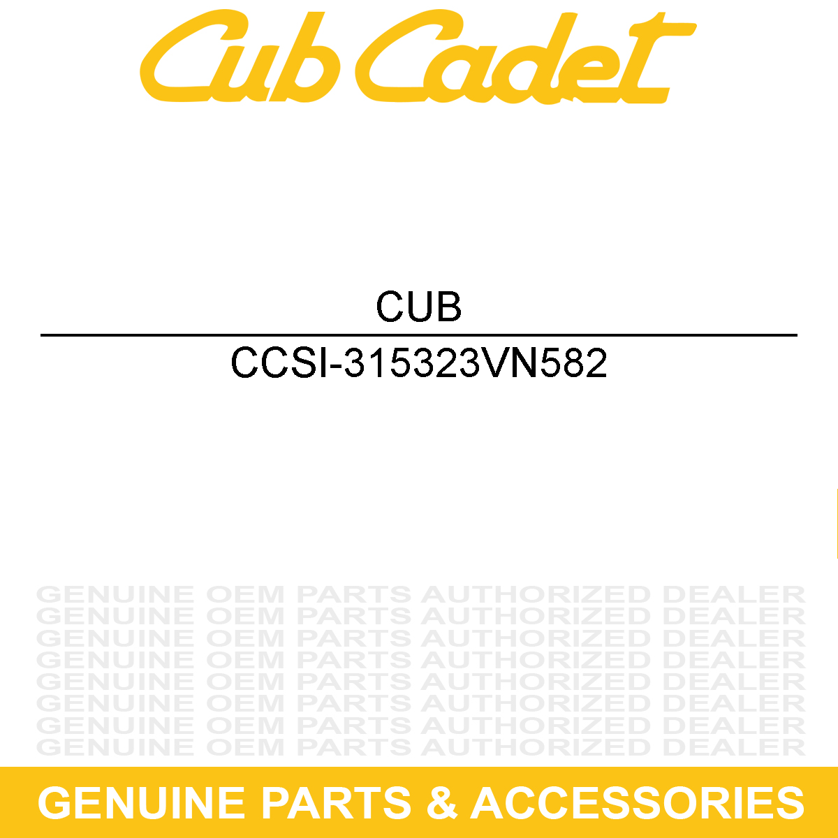 CUB CADET SI-315323VN582 Seat Cushion Cover