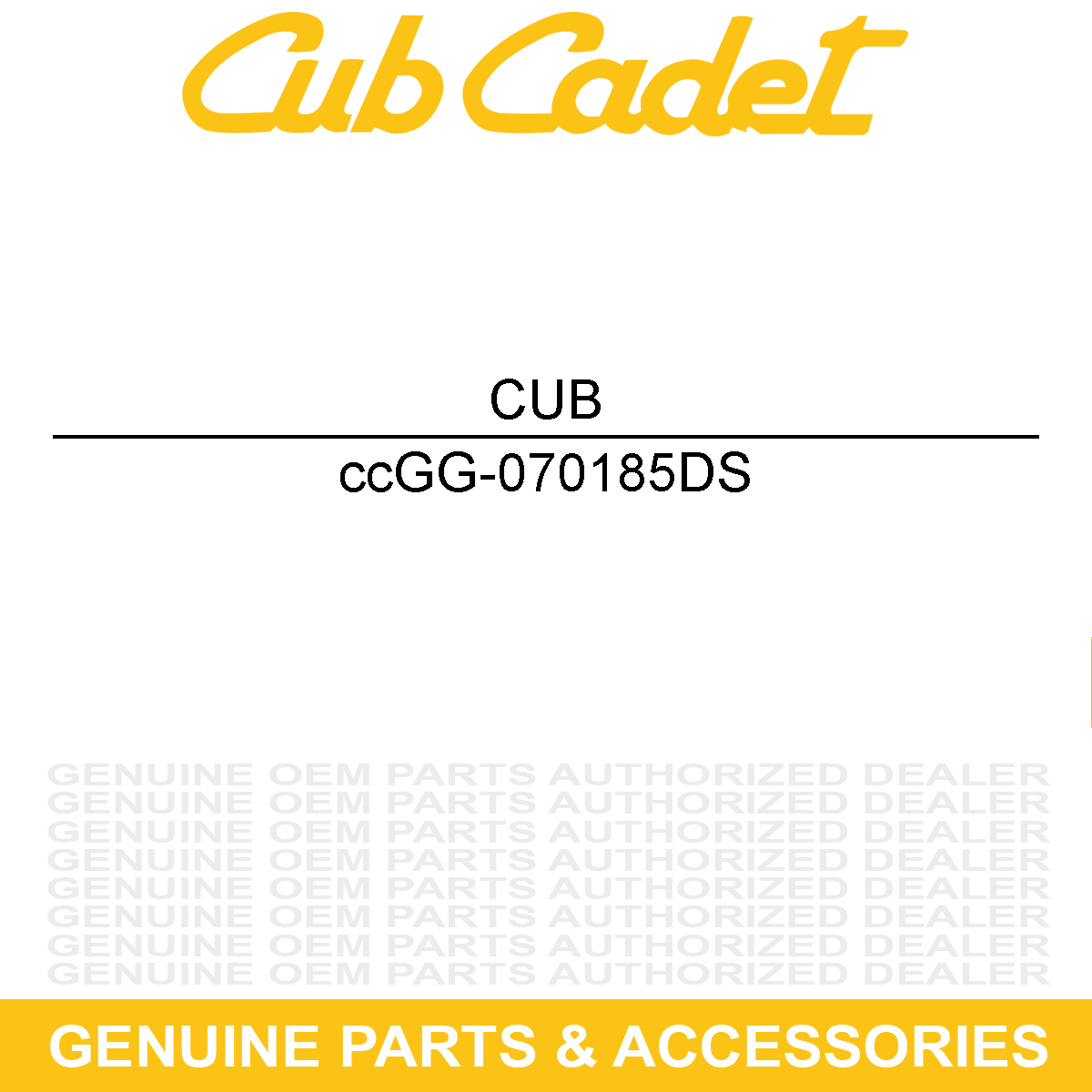 CUB CADET GG-070185DS Oil Filter