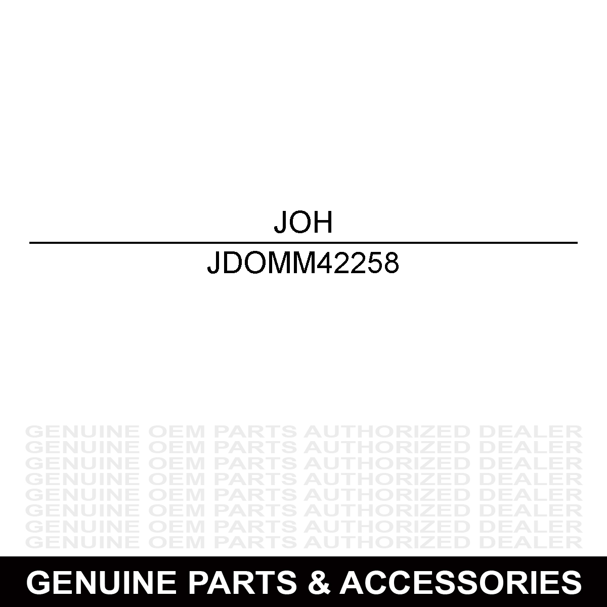 John Deere OMM42258 Operator's Manual