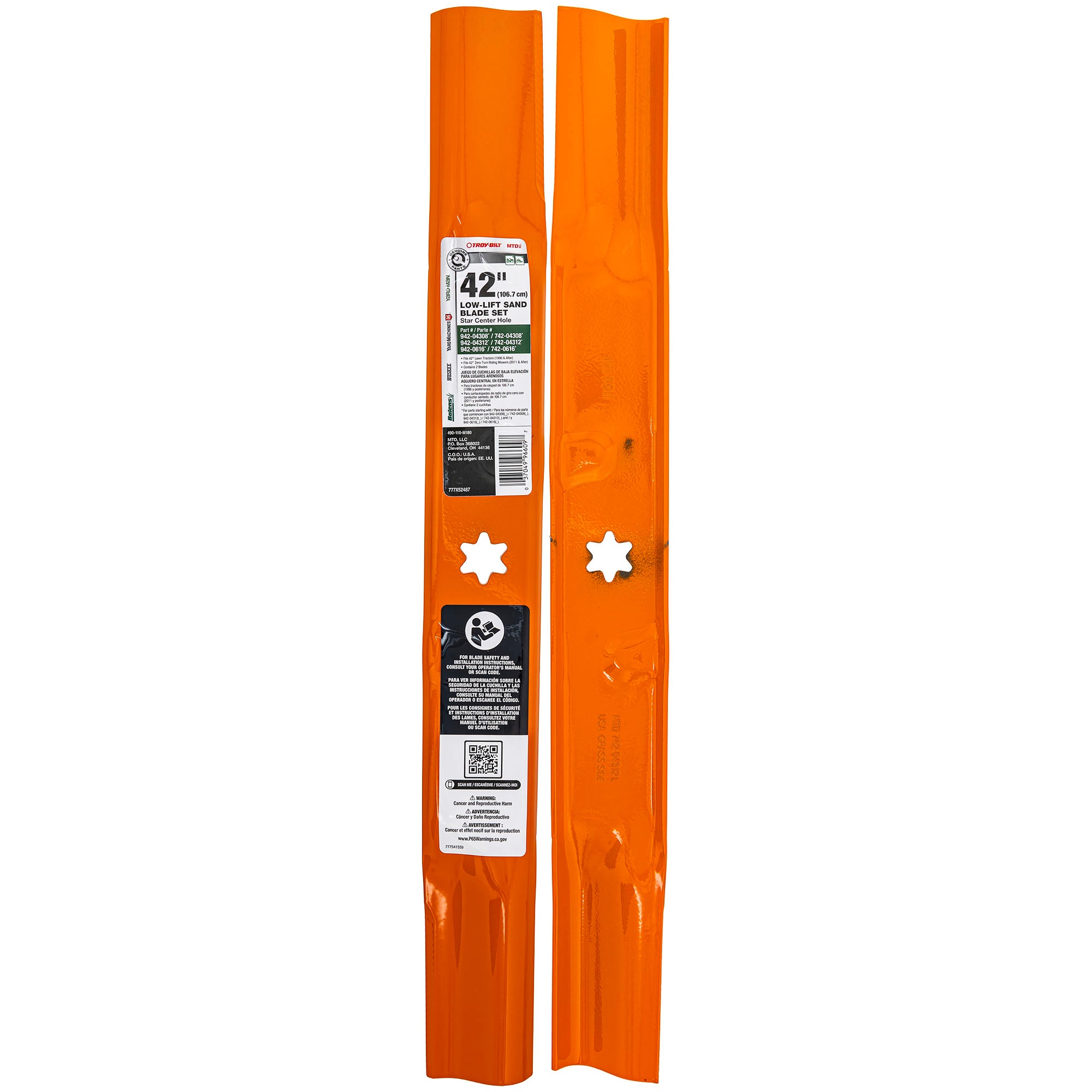 CUB CADET 490-110-M180 Low Lift Sand Blade Set