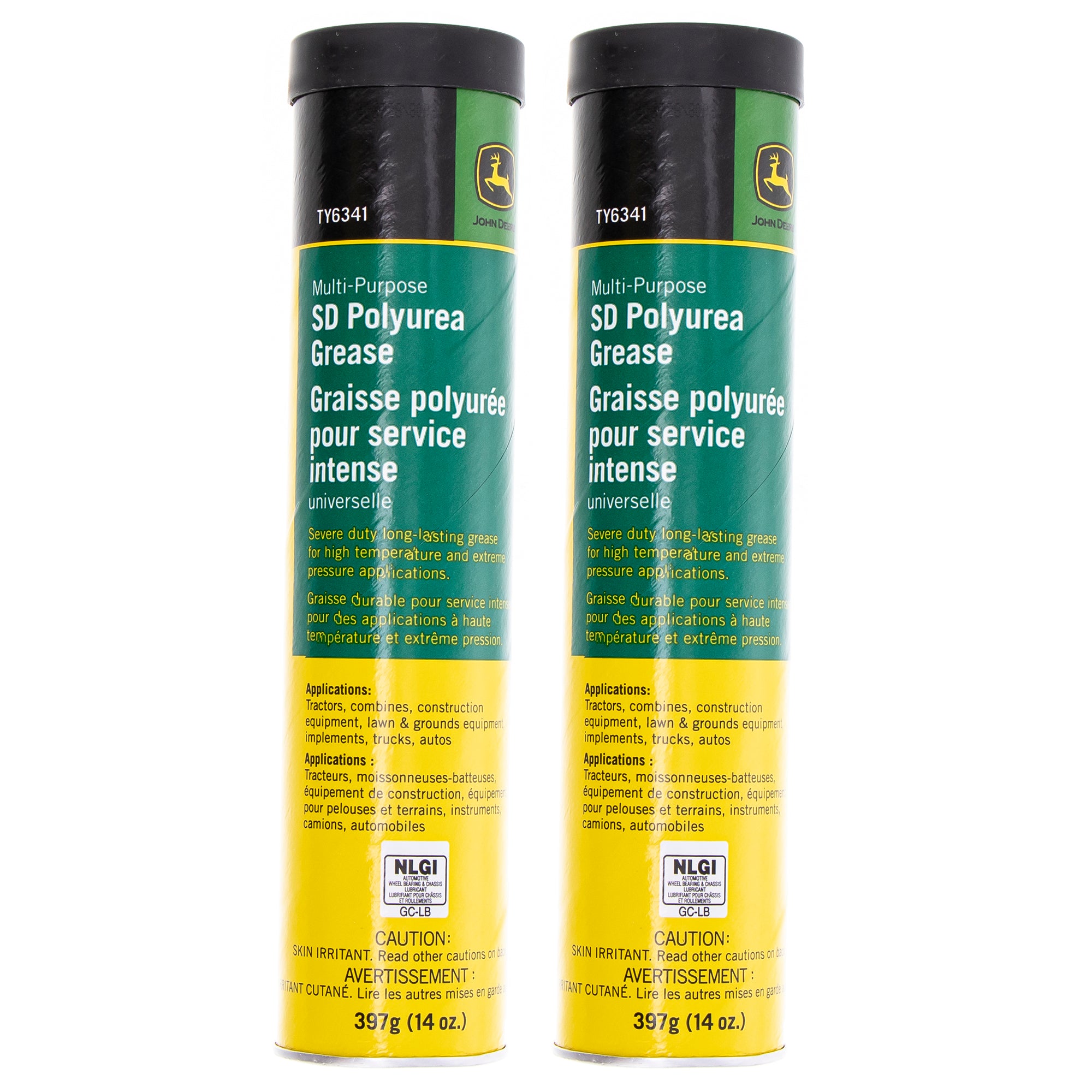 John Deere TY6341 Multi-Purpose SD Polyurea Grease 14oz Container 2PK 2-Pack